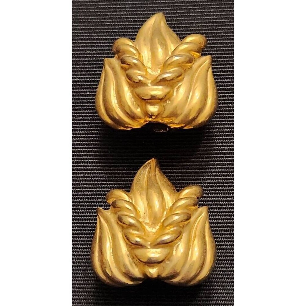 Vintage 1986 Mimi Di N Rare Gold-Tone Flames & Twist Clip-On Earrings - Signed